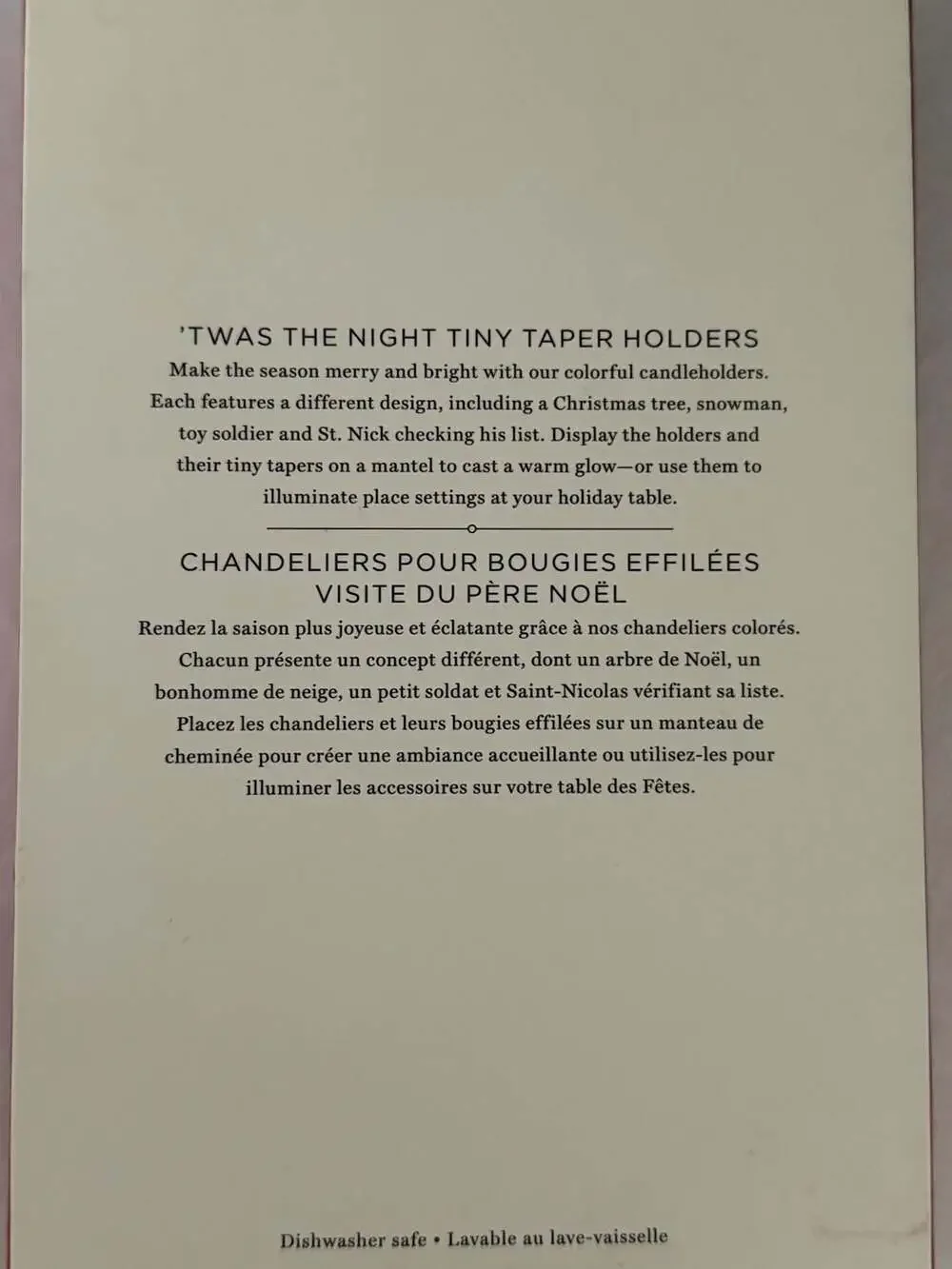 Williams Sonoma Twas The Night Tiny Taper Holders Set